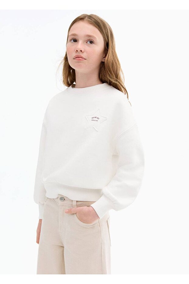 Yıldız işlemeli sweatshirt - 1