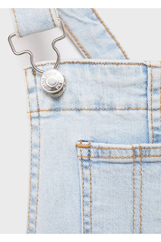 Pamuklu denim tulum - 7