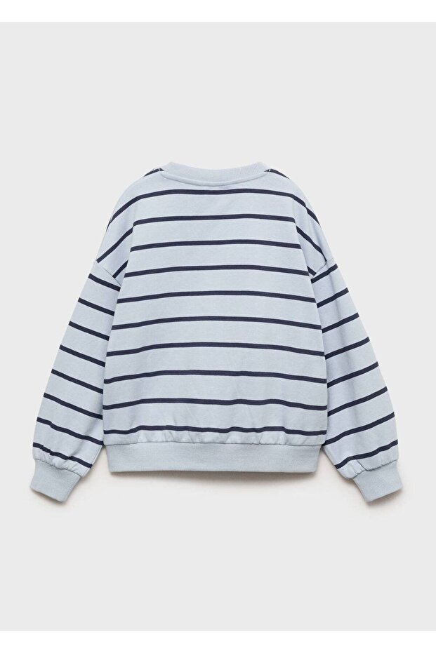 İşlemeli çizgili sweatshirt - 4