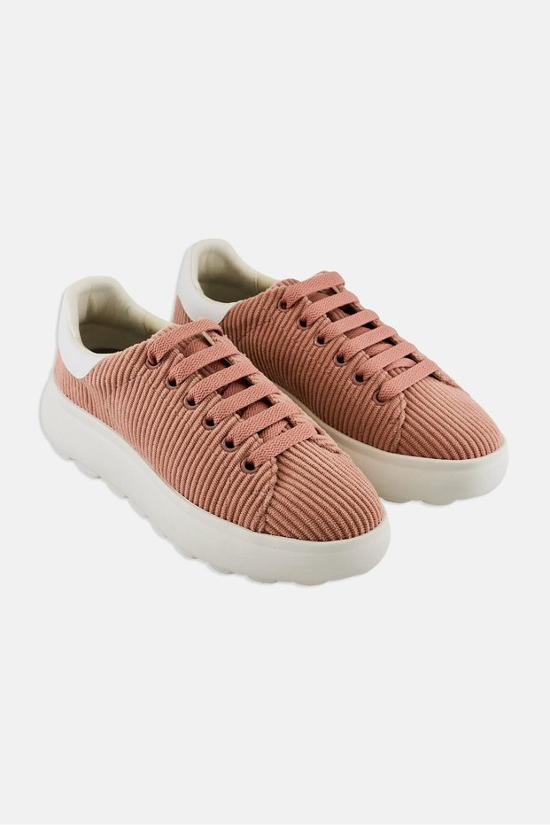 Women Spherica Lace Up Casual Sneaker, Peach