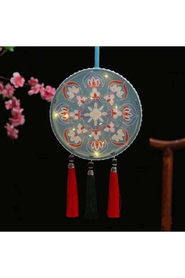 Flower Letter Printed Round Diwali Lantern Wedding Birthday Party Bedroom Palace Home Decoration