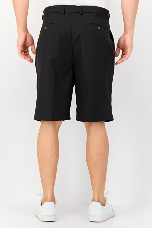 شورت تشينو سادة للرجال، أسود - 2