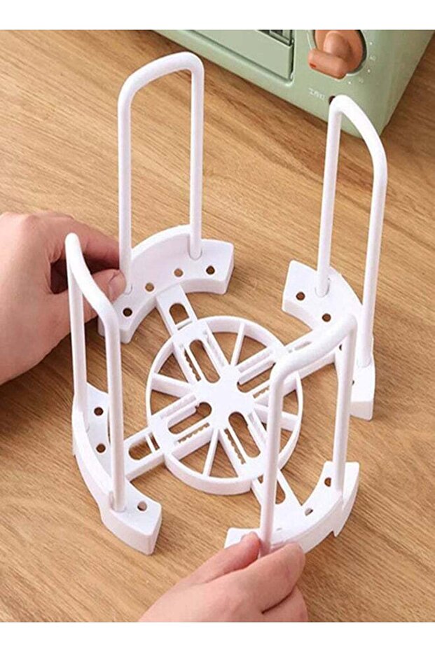 Retractable Bowl Plastic Storage Rack White 14.6 x 14.6 x 15cm