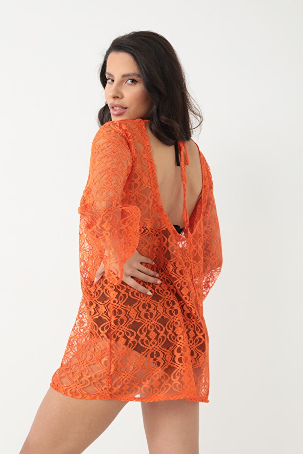 Open Back Lace Dress - 8