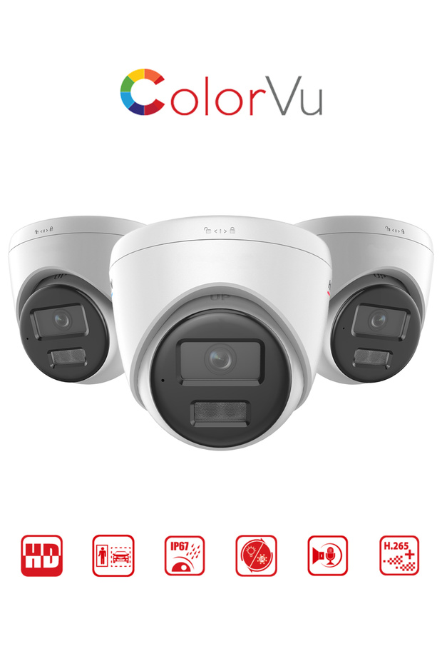 4MP ColorVu & Smart Hybrid Light Turret Network Kamera (dahili mikrofon) - 1