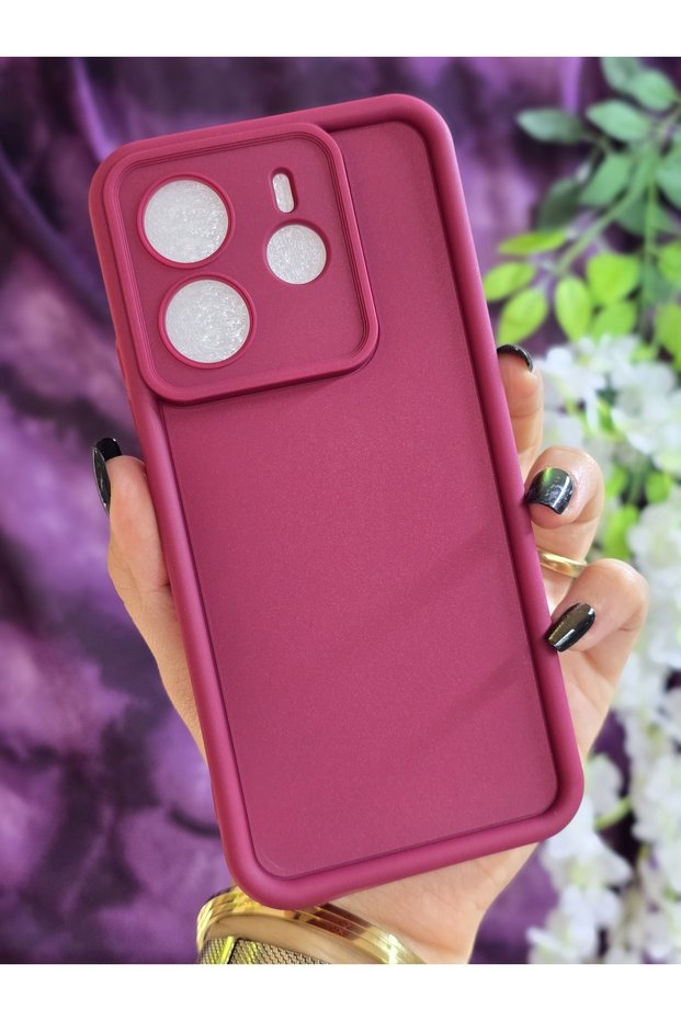 Xiaomi Redmi Note 14 4g Compatible Impact Protected Corner Supported Matte Claret Red Case