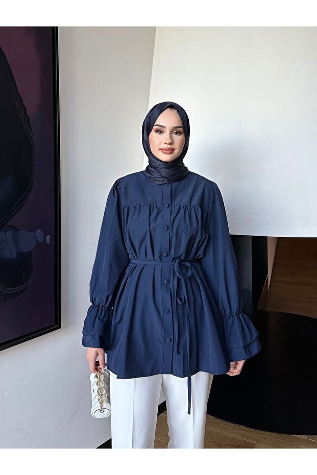 Poplin Gömlek Lacivert - 4