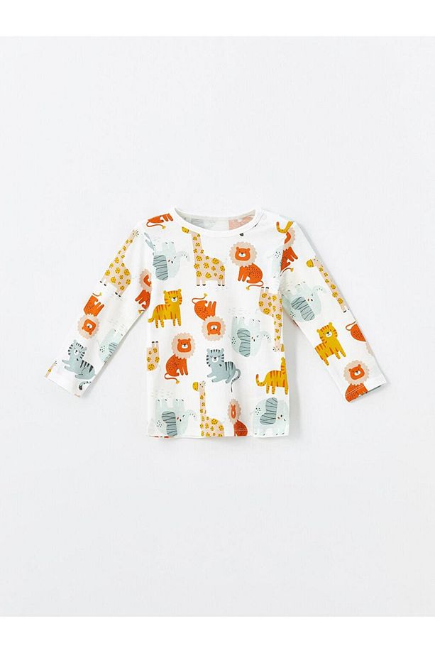 Bisiklet Yaka Uzun Kollu Baskılı Erkek Bebek Pijama Takımı (W4) - 2