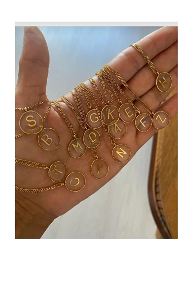 F Harfi Çelik Kolye - 1