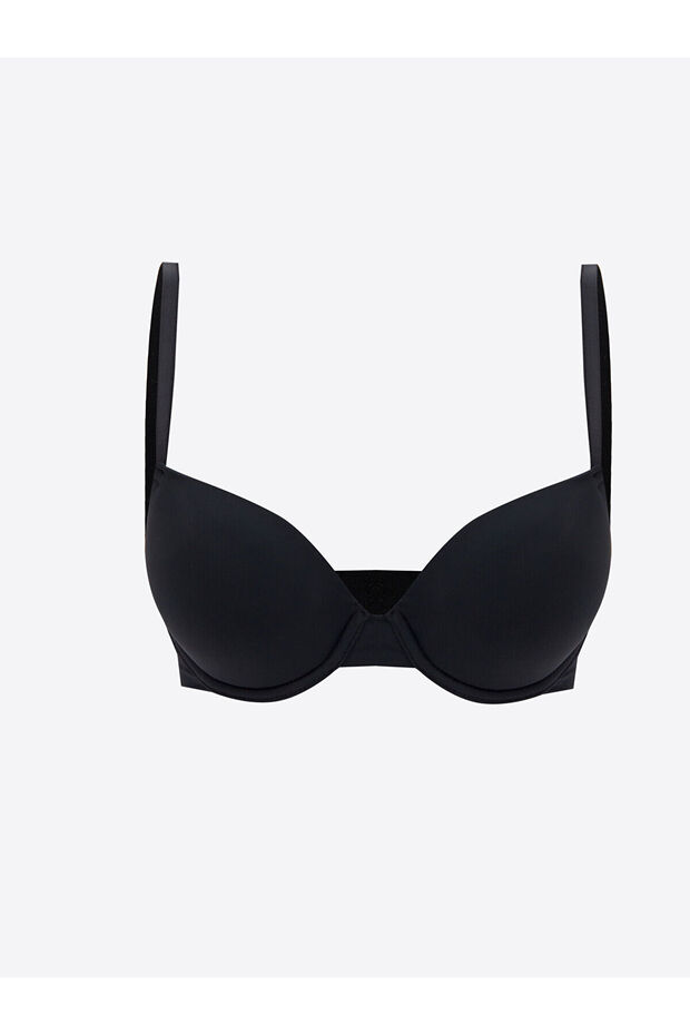 New Season Sparkling Pieces from Esvab Black Underwire Non-Padded Plain T-Shirt Bra