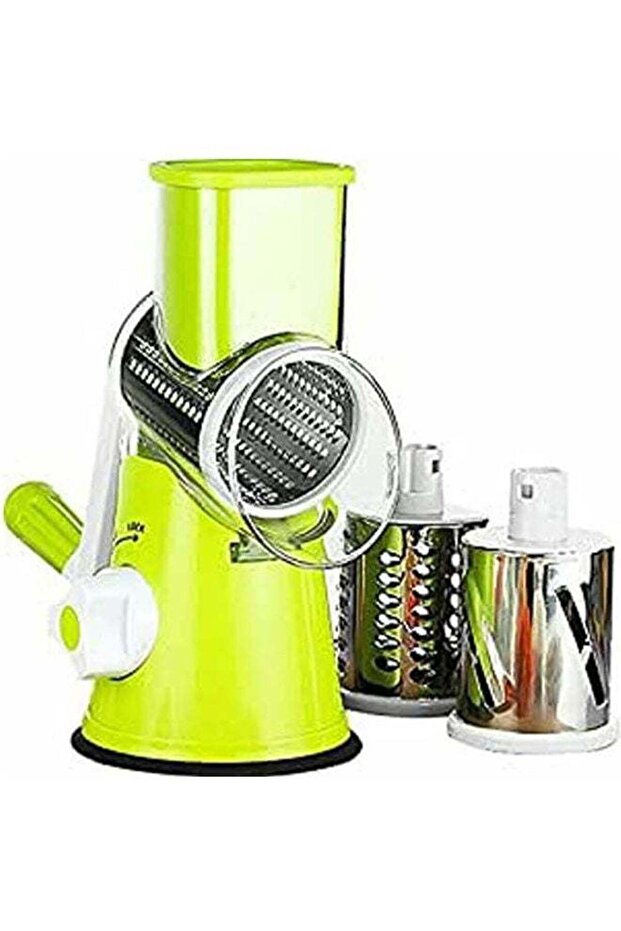 Vegetable Slicer Fruit Cutter Cheese Shredder Rotary Drum Grater Green