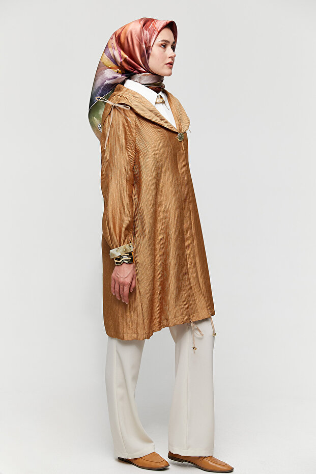 Düğmeli Jakarlı Kap - 3