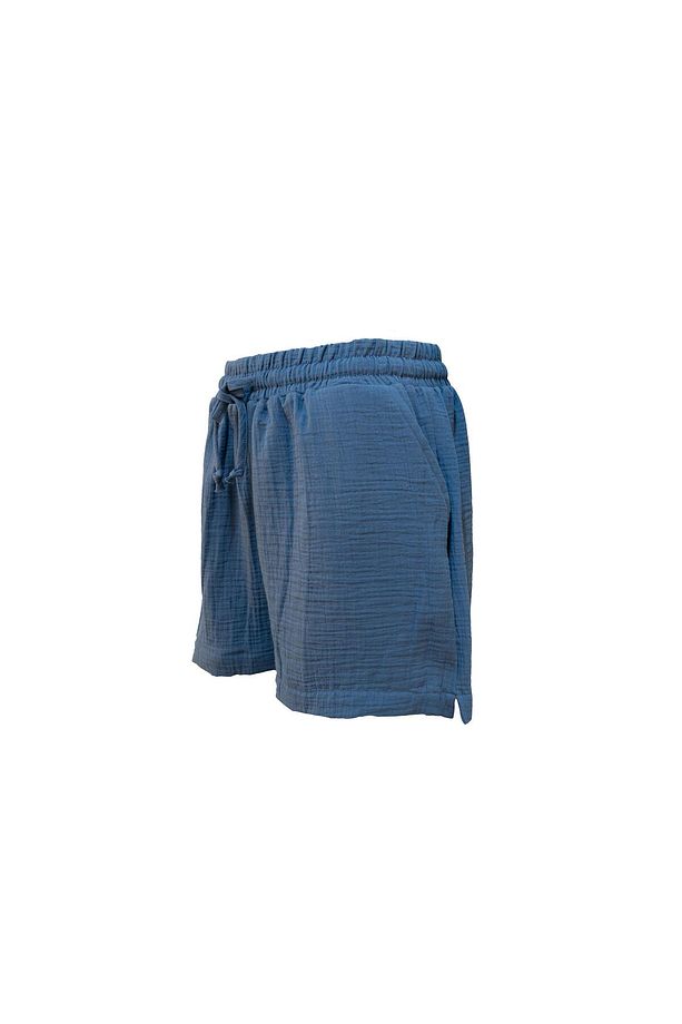 Kadın Müslin Regular Fit Bağcıklı Cepli Şort - 4