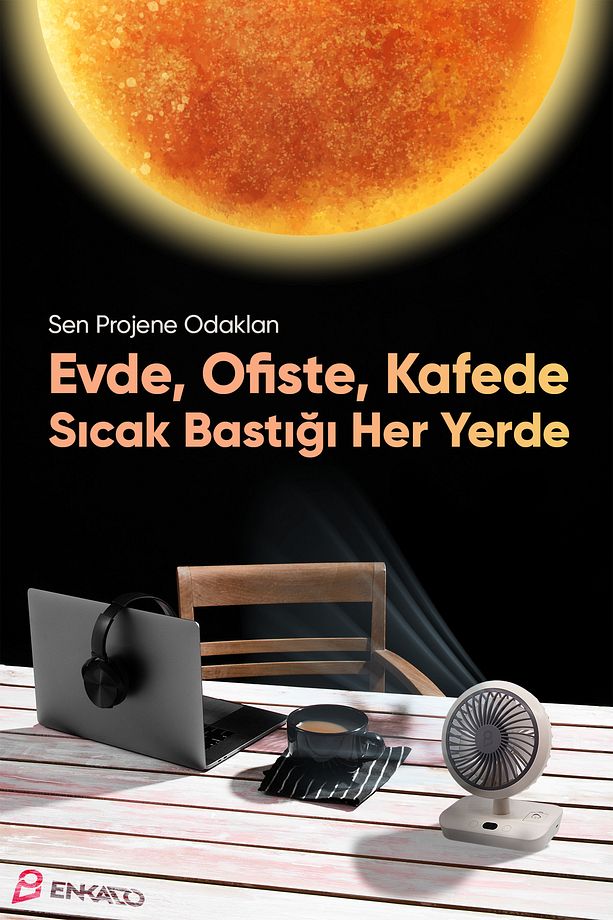 Taşınabilir Şarjlı Sessiz Mini Vantilatör 4 Mod Hız Led Ekran Döner Başlıklı Masaüstü Fan Soğutucu - 5