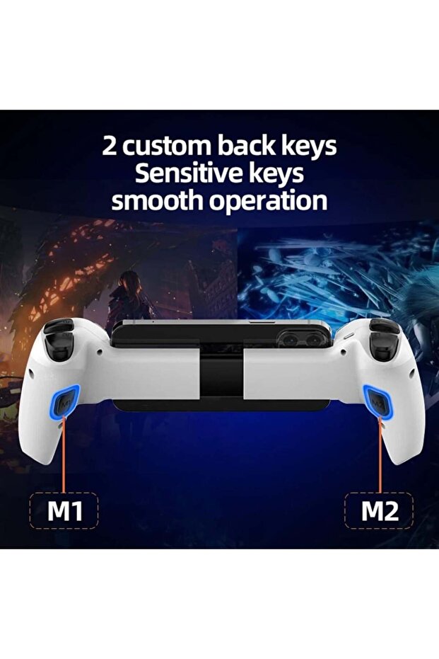 Wireless Bluetooth 5.2 Controller Universal, Android/iOS/PS4/Switch, BSP-D9, set sticker, White - 4