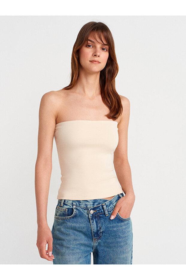 21103 Straplez Top-Taş - 1