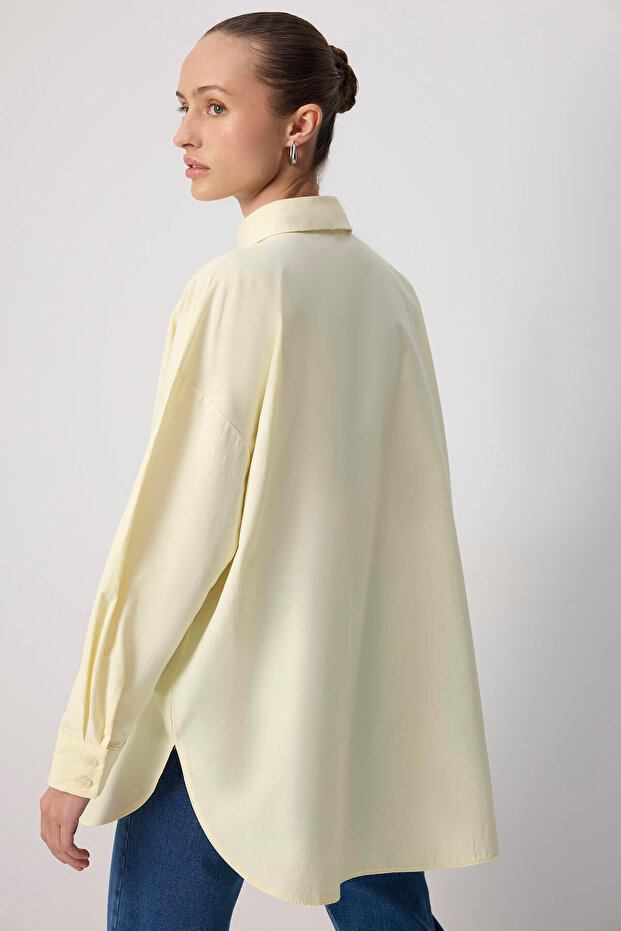 OVERSİZE FİT POPLİN GÖMLEK - 3