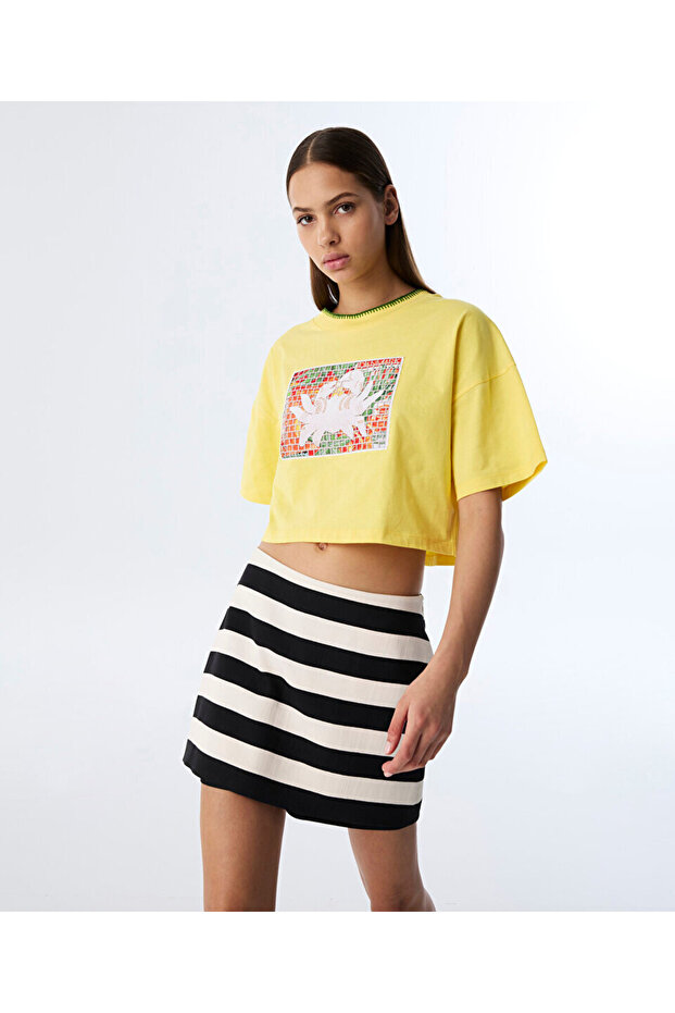 ÇİZGİLİ ŞORT ETEK - 2