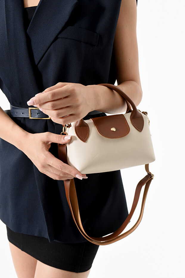 Women's Faux Leather Strappy Small Size Hand and Shoulder Bag