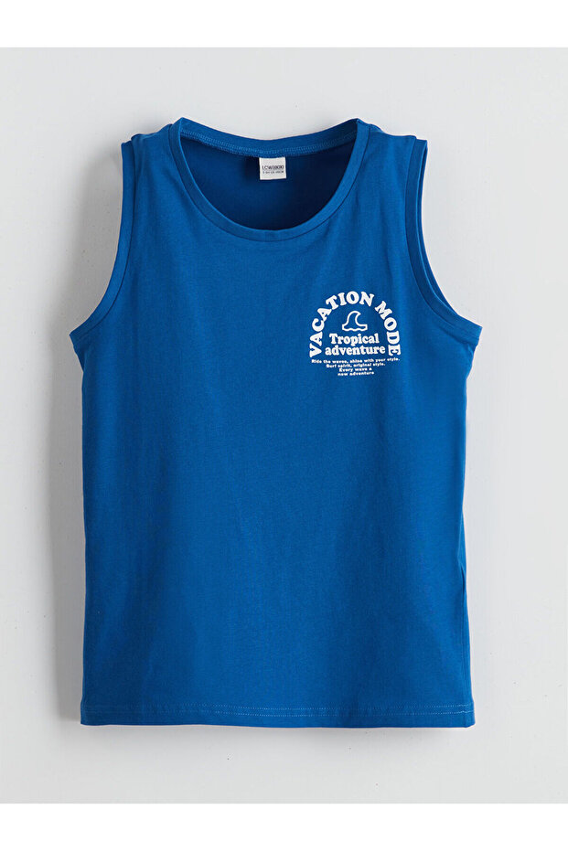 Create Your Style with Uzg Store Blue Crew Neck Boys' Tank Top