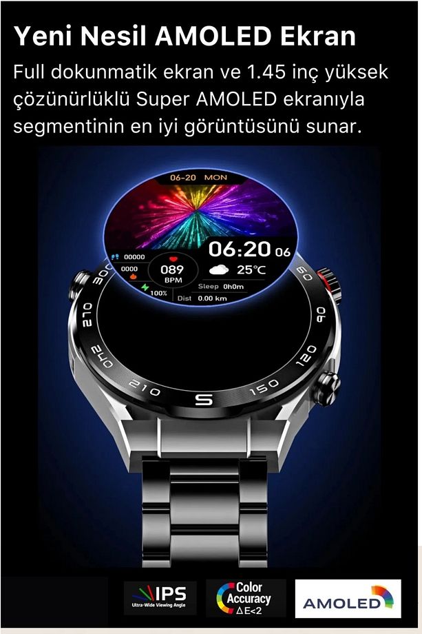 Yeni Nesil SK4 Ultimate Amoled HD Oval Ekran Spor Sağlık Sensörlü IOS Android Uyumlu Akıllı Saat - 5