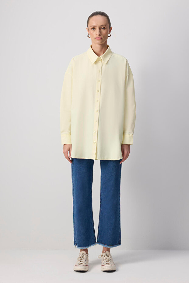 OVERSİZE FİT POPLİN GÖMLEK - 4