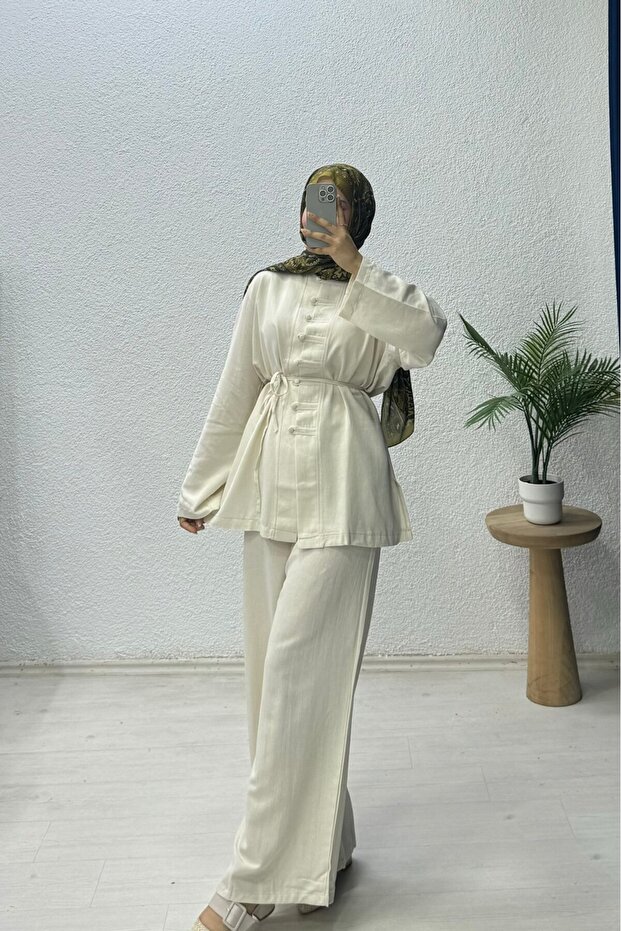 بدلة كتان بأزرار - 2