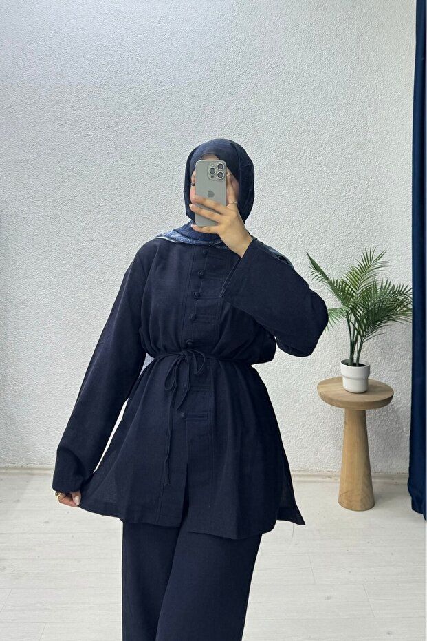 بدلة كتان بأزرار - 4