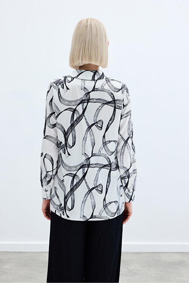 Patterned Classic Shirt - Black - 8