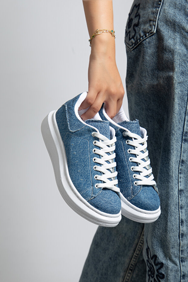 Casual Sneaker Sports Shoes Orthopedic Shoes Black White Silver Blue Denim