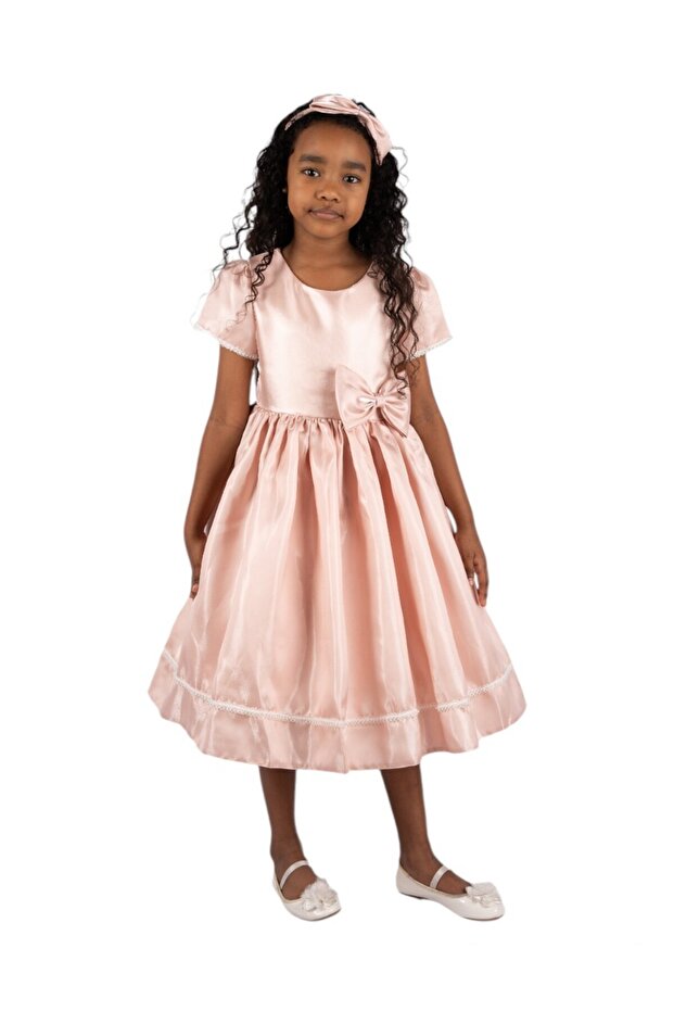 D' Daniela - Charlotte Pink Dress Embroidery Lace with Headband