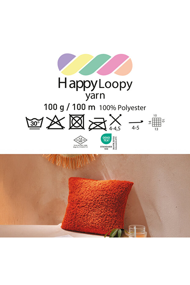 Happy Loopy Örgü İpi - 100g / 100m | %100 Polyester Buklet Doku | Yumuşak ve Kabarık Doku - 3
