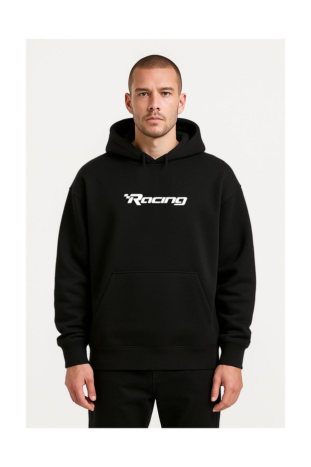Code Racıng Racıng Printed Oversize Unisex Hooded Sweatshirt Hoodie