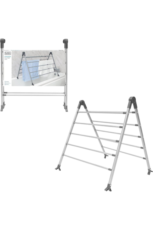 رف تجفيف الملابس القابل للتمديد فوق الحمام - 2