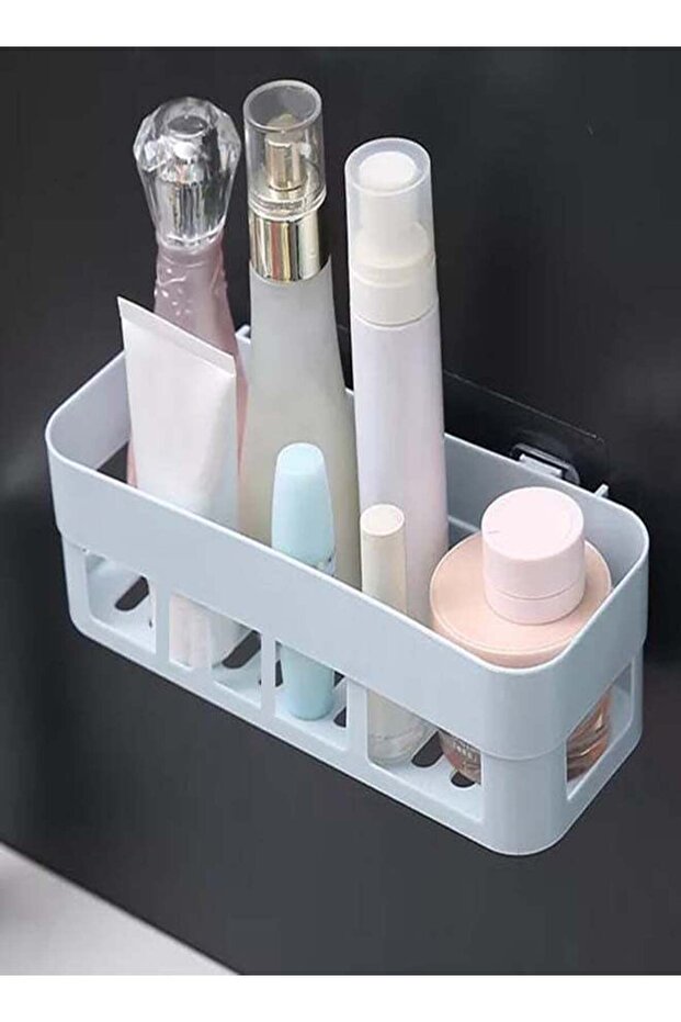 Wall Mounted Bathroom Storage Box Light Blue 25.5x9.5x6.5cm