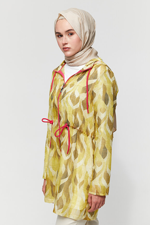 Desenli Kapüşonlu Twinset - 3