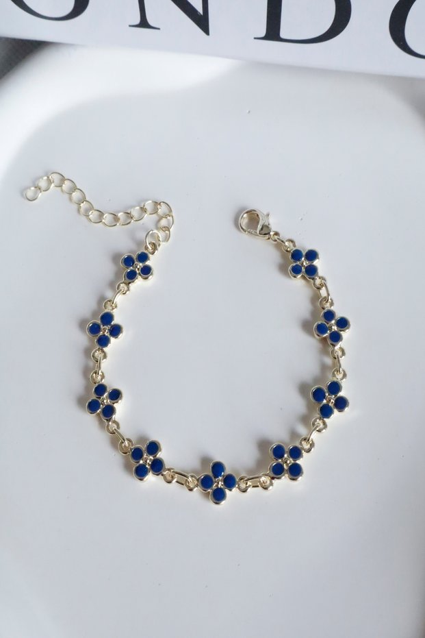 Women's Bracelet Snap Chain Flower Detail Bracelet