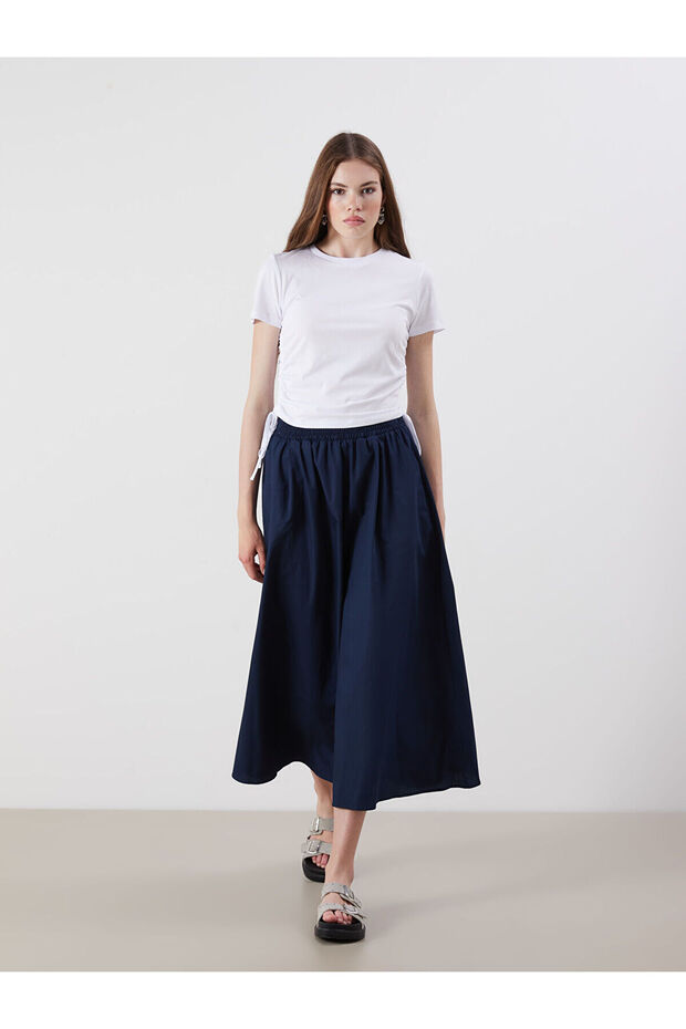 LCW Beli Lastikli Poplin Etek - 1