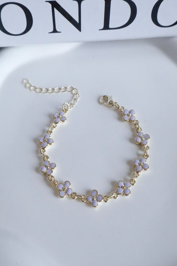Women's Bracelet Snap Chain Flower Detail Bracelet