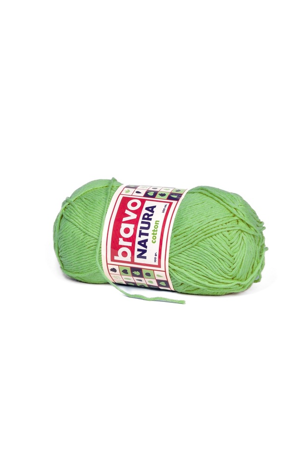 Natura %100 Cotton Yarn 100 Grams 200 Meters (Color Code:803) Pistachio Green