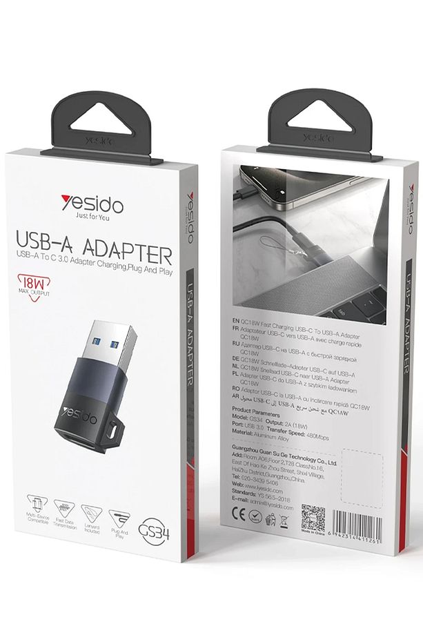 USB to Type-C 480 Mbps Data ve 18W Hızlı Şarj Destekli OTG Dönüştürücü GS34 - 3