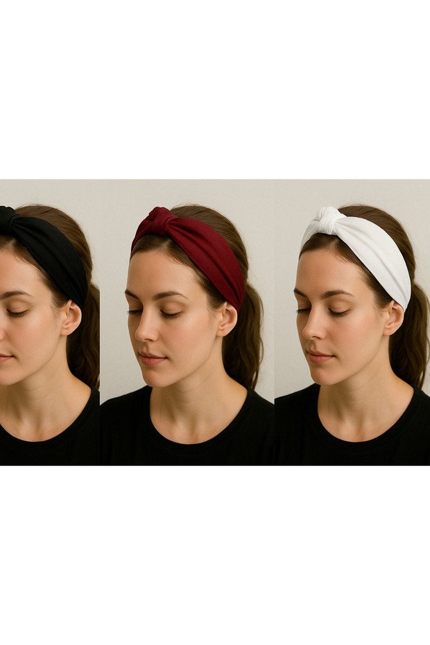 Women's Stylish Breathable Anti-Shedding Hair Band – Black, Burgundy, White