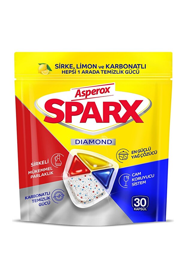 Sparx Bulaşık Makinesi Tableti 30 Kapsul+Parlatıcı&Kurutucu 400 Ml-2'li Set - 2