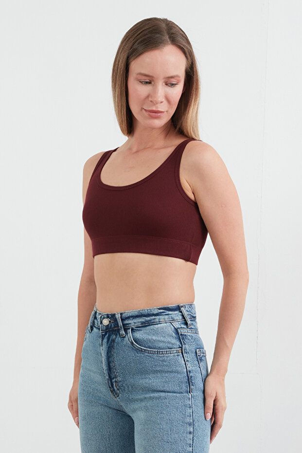 Basic Fitilli Modal Crop Büstiyer - 3