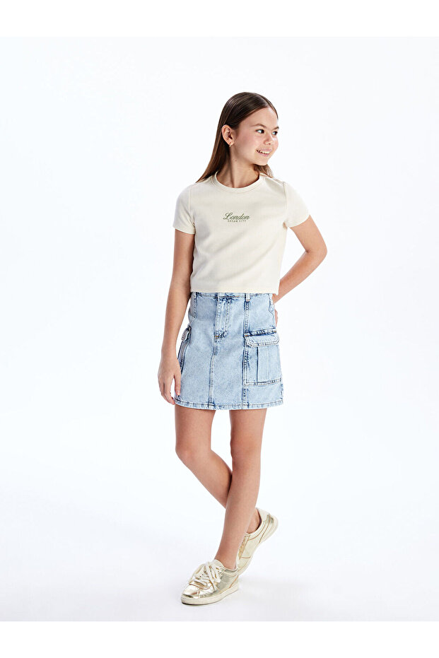 Nevavm Girl's Cargo Jean Skirt with a Difference