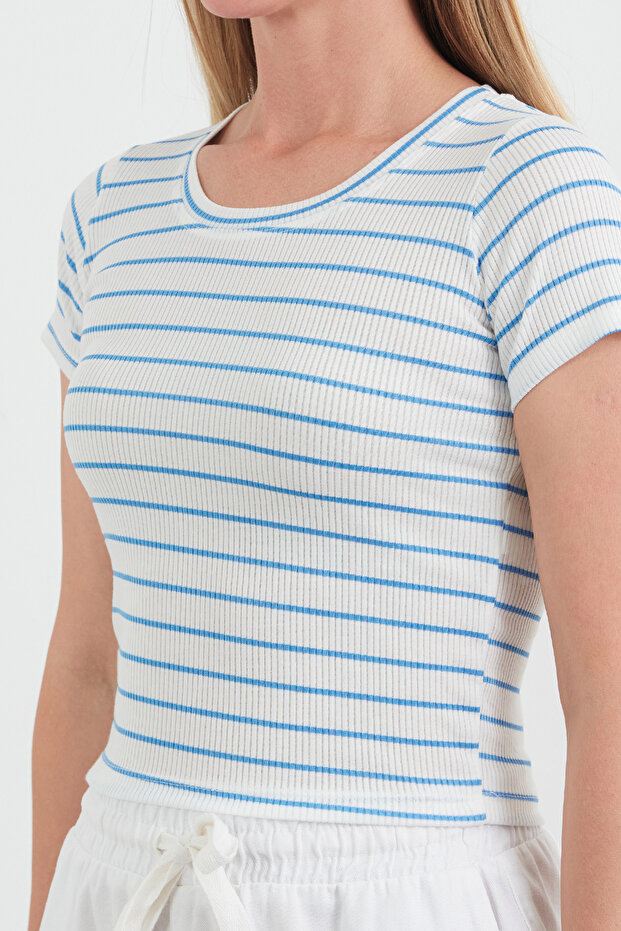 Μπλουζάκι με ριγέ κοτλέ - 5