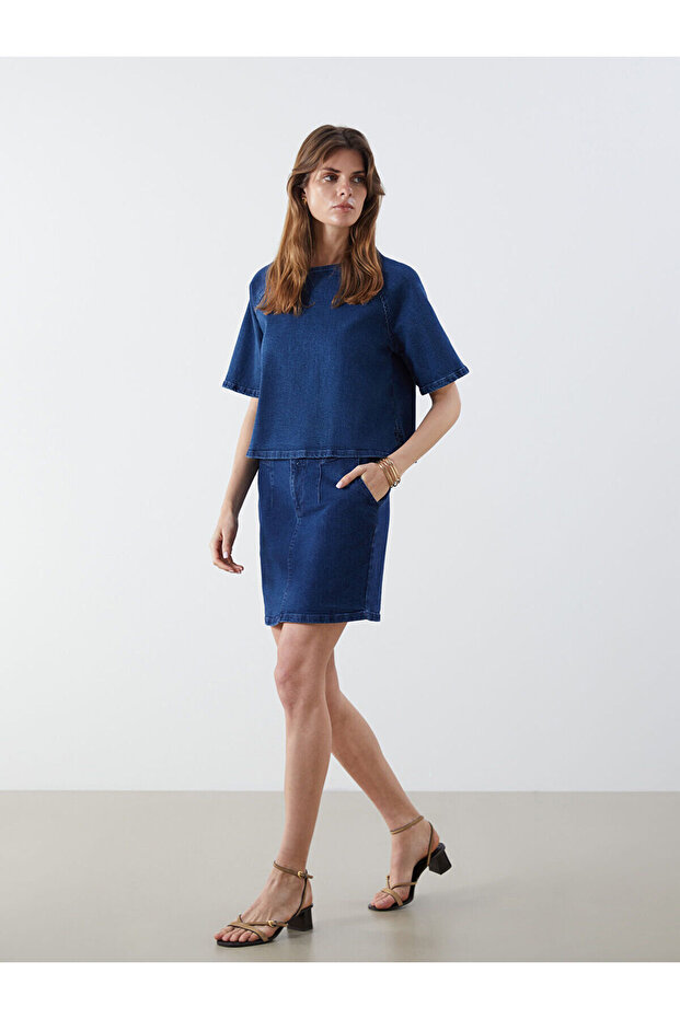 Standard Fit Mini Jean Skirt