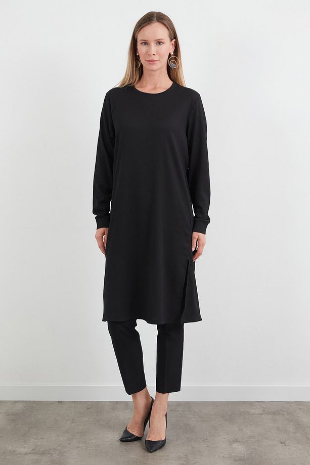 Fullamodest Basic Yanları Yırtmaçlı Tunik - 1