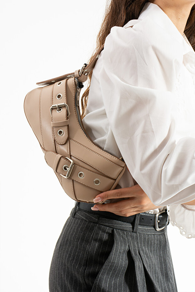 Mink Women's Shoulder and Shoulder Bag 13X30 Size