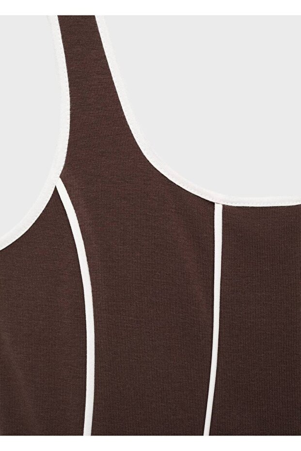 Çizgili pamuklu elbise - 5